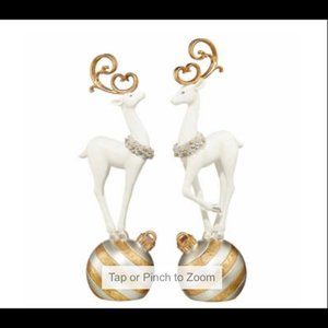 Holiday christmas Deer On Ornament, Set of 2